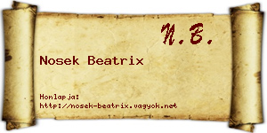 Nosek Beatrix névjegykártya